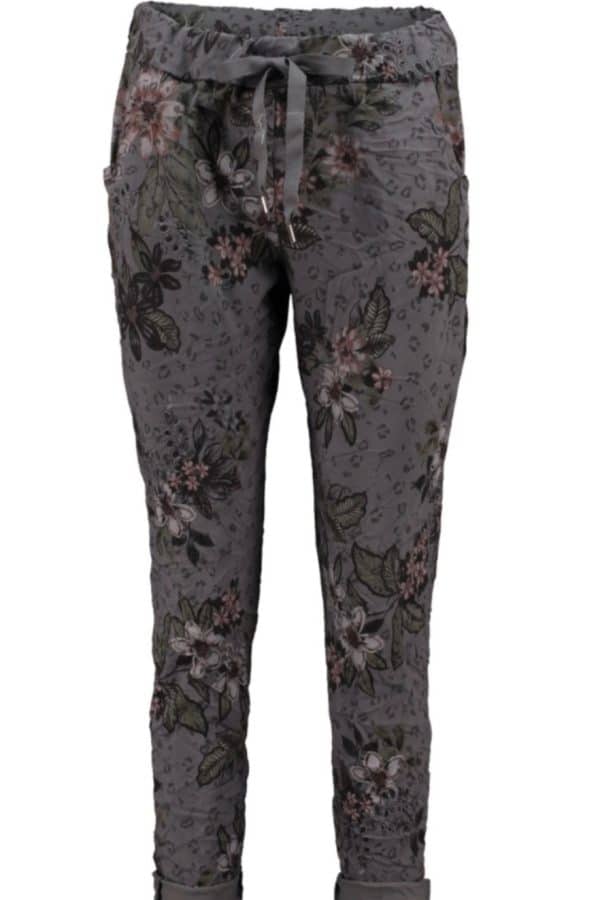 Magiska byxor i blommönstrad grå fr,Zabaione